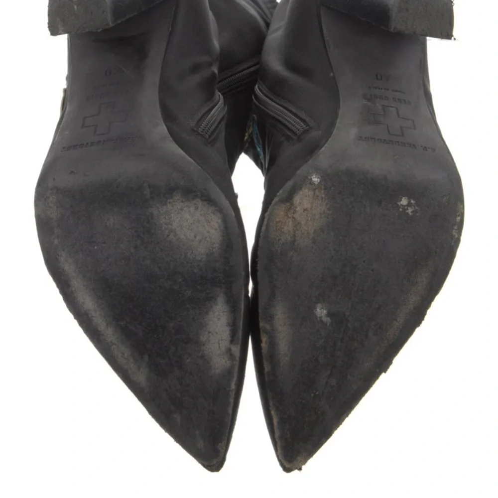 A. f. Vandevorst Black Embroidered Women's Boots - Picture 5 of 5